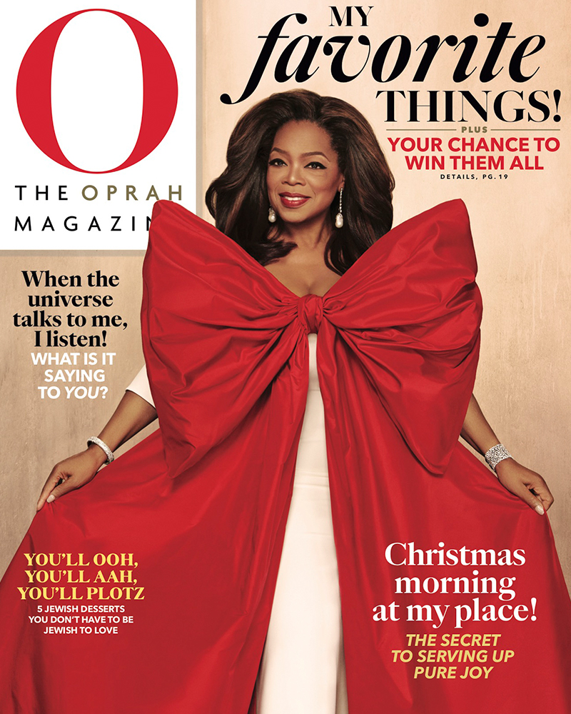 Cover of The Oprah Magazine in which TJG Product is Featured